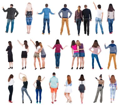 collection back view of people .