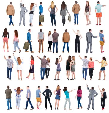 collection back view of people .