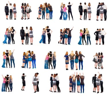 collection Back view of group people