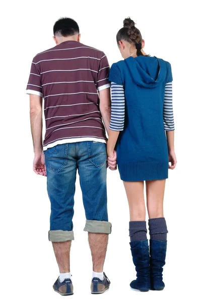 Sad young pair. Rear view. — Stock Photo, Image