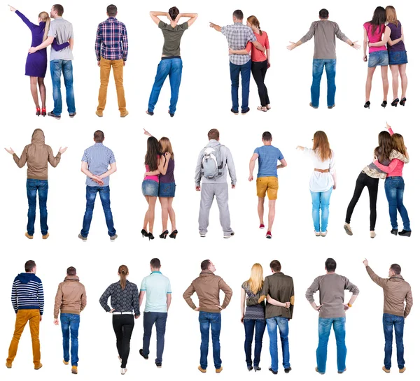 Collection back view of people . — Foto Stock