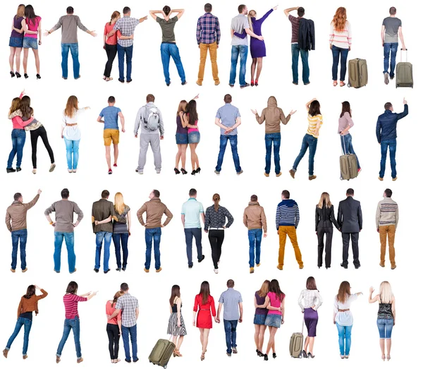 Collection back view of people . — Stock Photo, Image