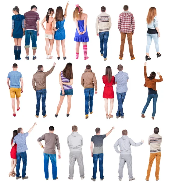 Collection back view of people . — Foto de Stock