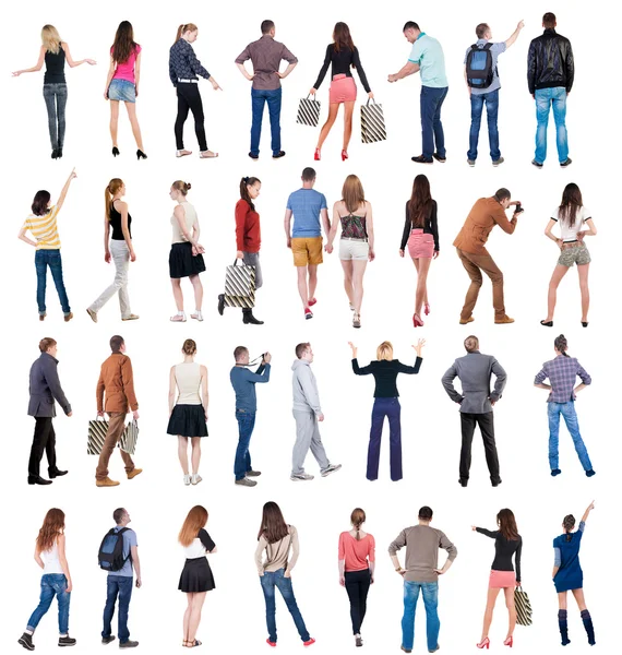 Collection back view of people . — Foto Stock