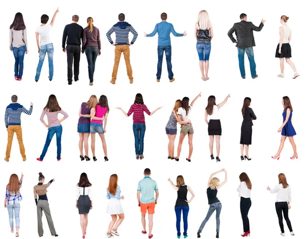 Collection back view of people . — Stockfoto