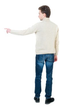 Arkadan görünüş-in iş adamı işaret.