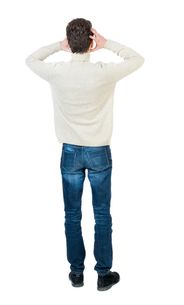 Back view of man . Standing young guy. — Stock Photo, Image