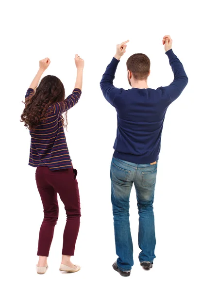 Back view of dancing young couple. Dance party. — Foto de Stock