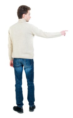 Arkadan görünüş-in iş adamı işaret.