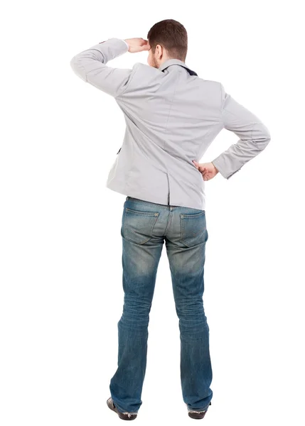 Back view of Business man  looks. — Stock Photo, Image