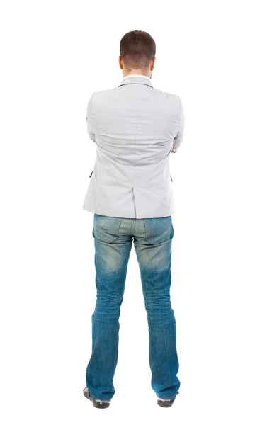 Back view of Business man  looks. Royalty Free Stock Images