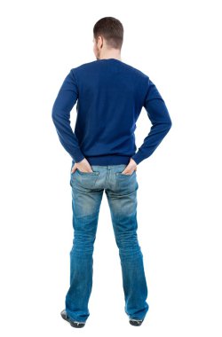 İş adamı arka görünüm.