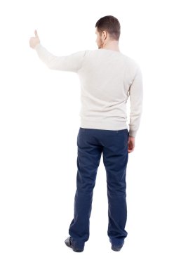 başparmak iş adamı arkadan görünüm gösterir