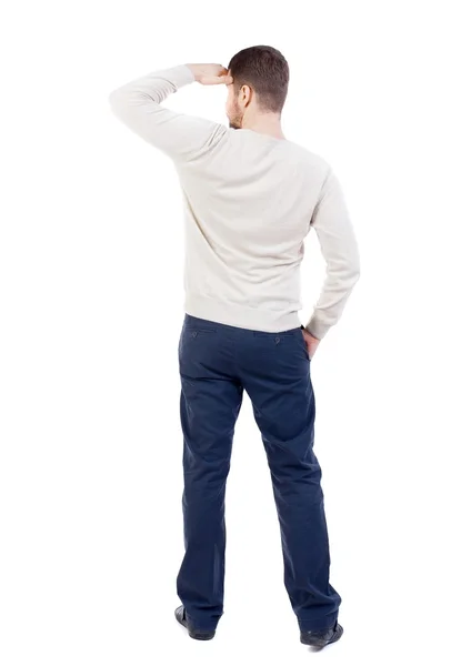 Back view of man . Standing young guy. — Stock Photo, Image