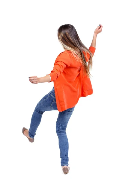 Balancing young woman. — Stock Photo, Image