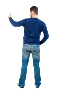 başparmak iş adamı arkadan görünüm gösterir