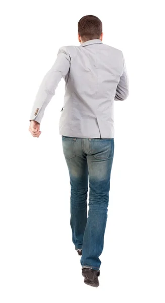 Back view of running business man. — Stock Photo, Image