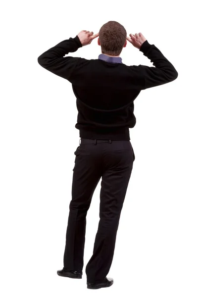 Back view of thinking business man — Stock Photo, Image