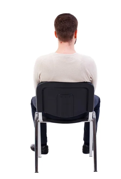 Back view of business man sitting on chair. — Stock Photo, Image