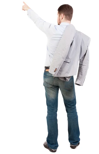 Back view of pointing business man. — Stock Photo, Image