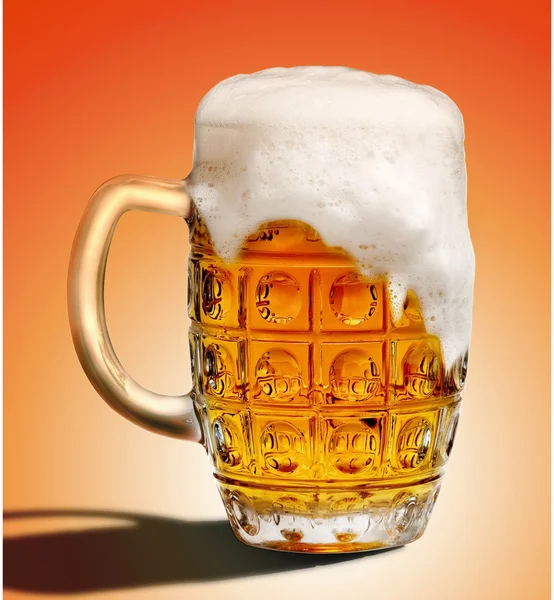 Glass of light beer foam — Stock Photo, Image