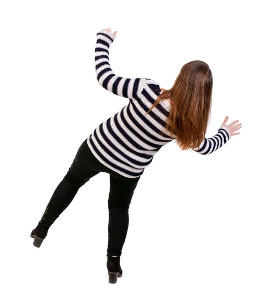 Balancing young woman. — Stock Photo, Image