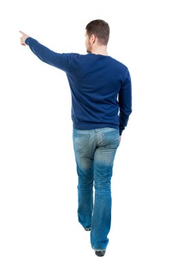 Arkadan görünüş-in iş adamı işaret.