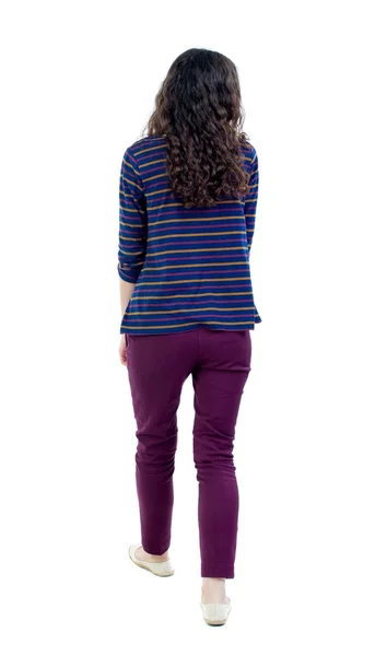 Vista de mulher encaracolada curta traseira. — Fotografia de Stock