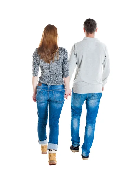 Back view going couple. — Stock Photo, Image