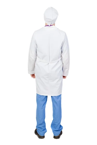 Bakifrån av läkare i mantel. — Stockfoto