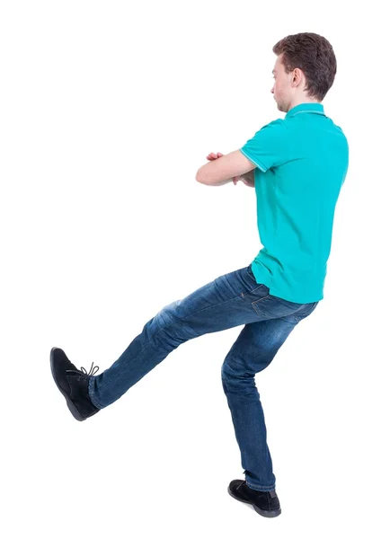 Back view of dancing young man. — Stock Photo, Image