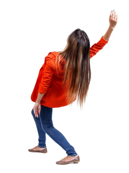 Balancing jonge vrouw. — Stockfoto