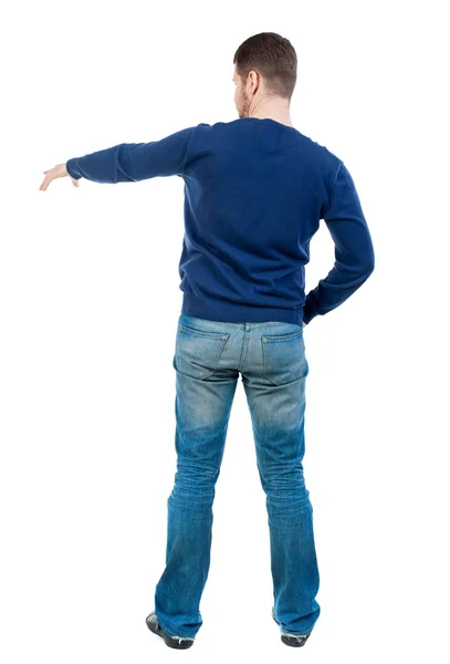 Back view of pointing business man. — Stock Photo, Image