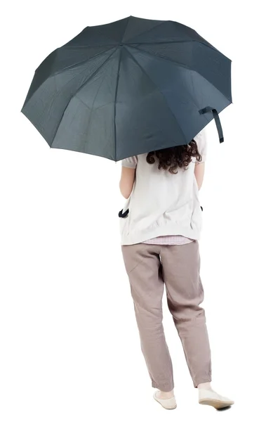 Junge Frau unter einem Regenschirm. — Stockfoto