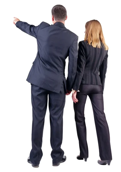 Back view of  pointing business team — Stock Photo, Image