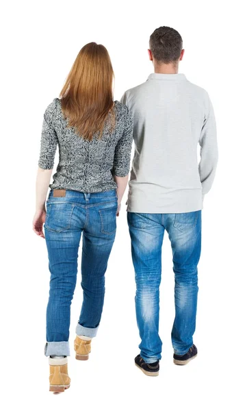 Back view going couple. — Stock Photo, Image