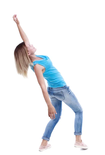 Balancing young woman. — Stock Photo, Image