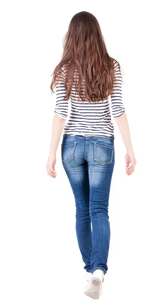 Back view of walking  woman — Stock Photo, Image