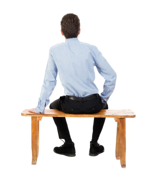 Vista de homem de negócios, sentado na cadeira traseira. — Fotografia de Stock