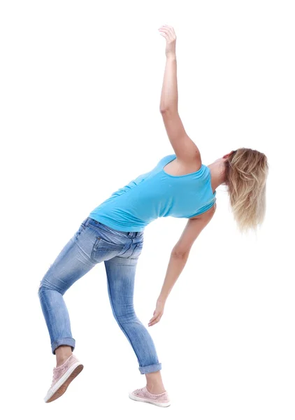 Balancing young woman. — Stock Photo, Image