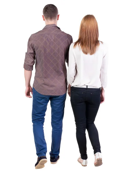 Back view going couple. — Stock Photo, Image