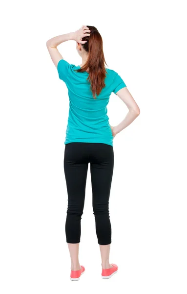 Back view of shocked woman. — Stock Photo, Image