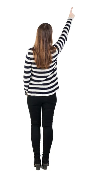 Vista posteriore della donna che punta — Foto Stock