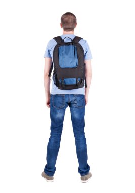 seyir sırt çantası ile Arkadan Görünüm bir adam.