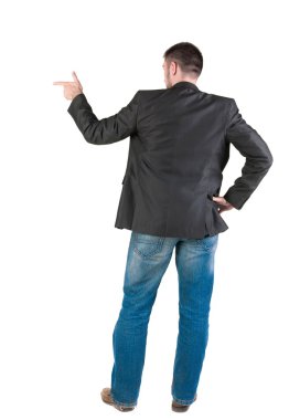 Genç uzman önde görünüyor. arka görünüm.