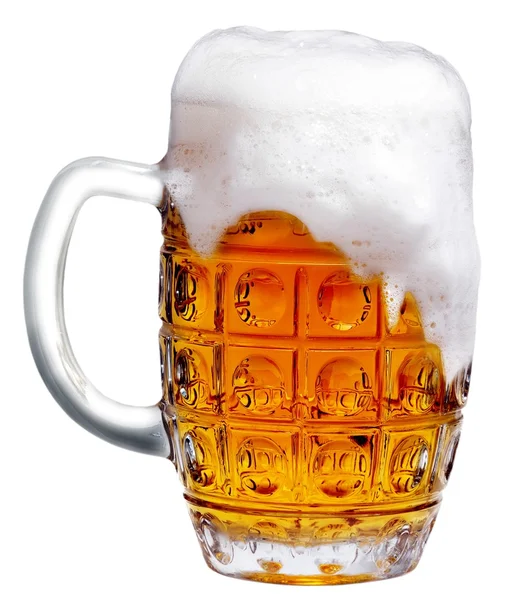 Glass of light beer foam — Stock Photo, Image