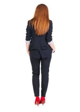 Daimi iş kadını arkadan görünüm