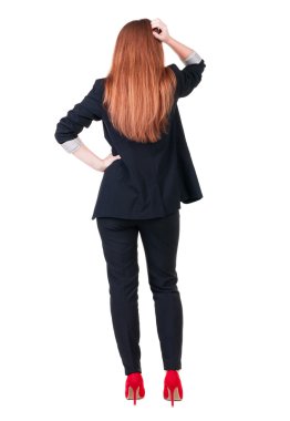 düşünceli bir iş kadını geri görüntülemek