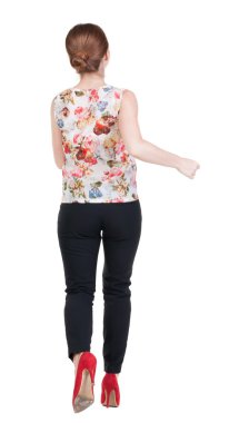 çalışan kadın arkadan görünüm