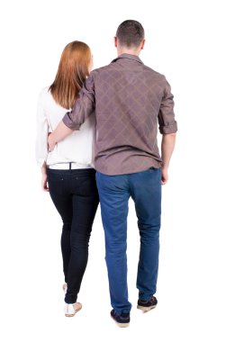 yürüyen çift arka görünüm.